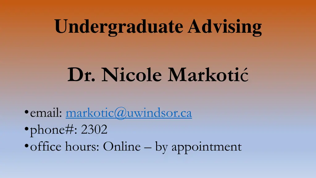 undergraduate advising