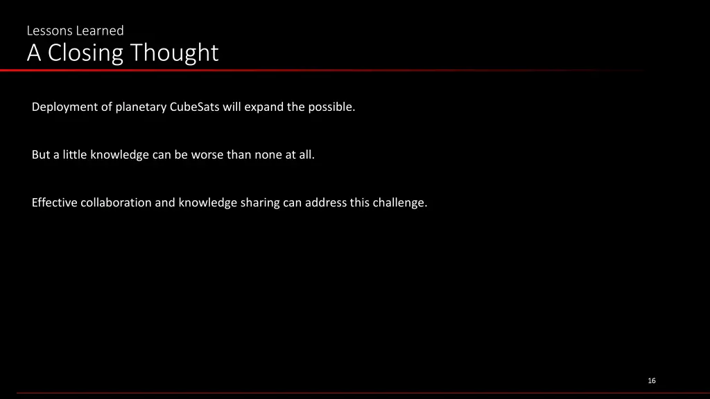 lessons learned a closing thought 2