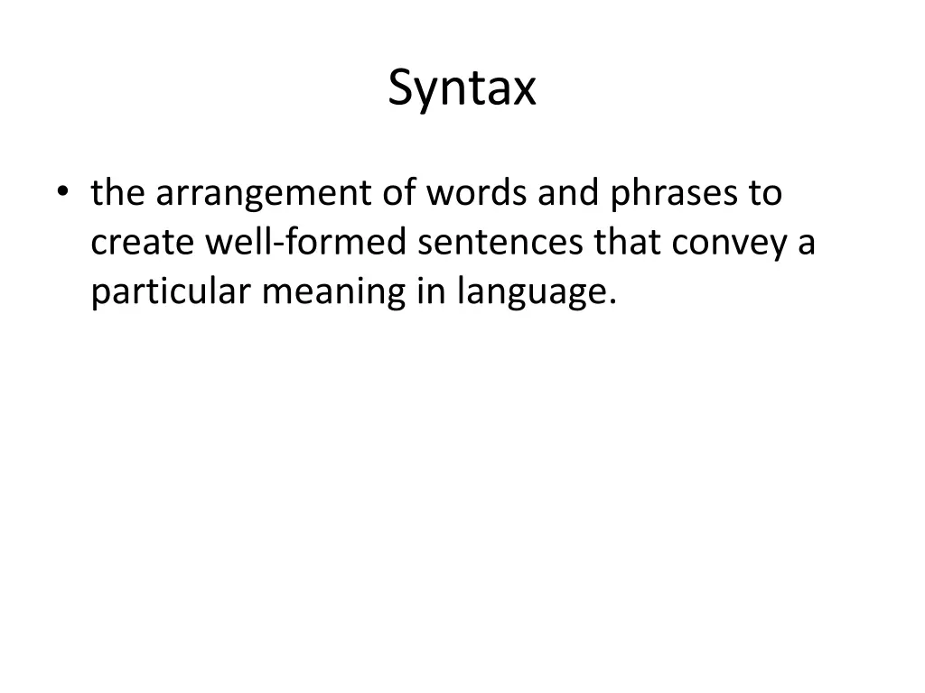 syntax