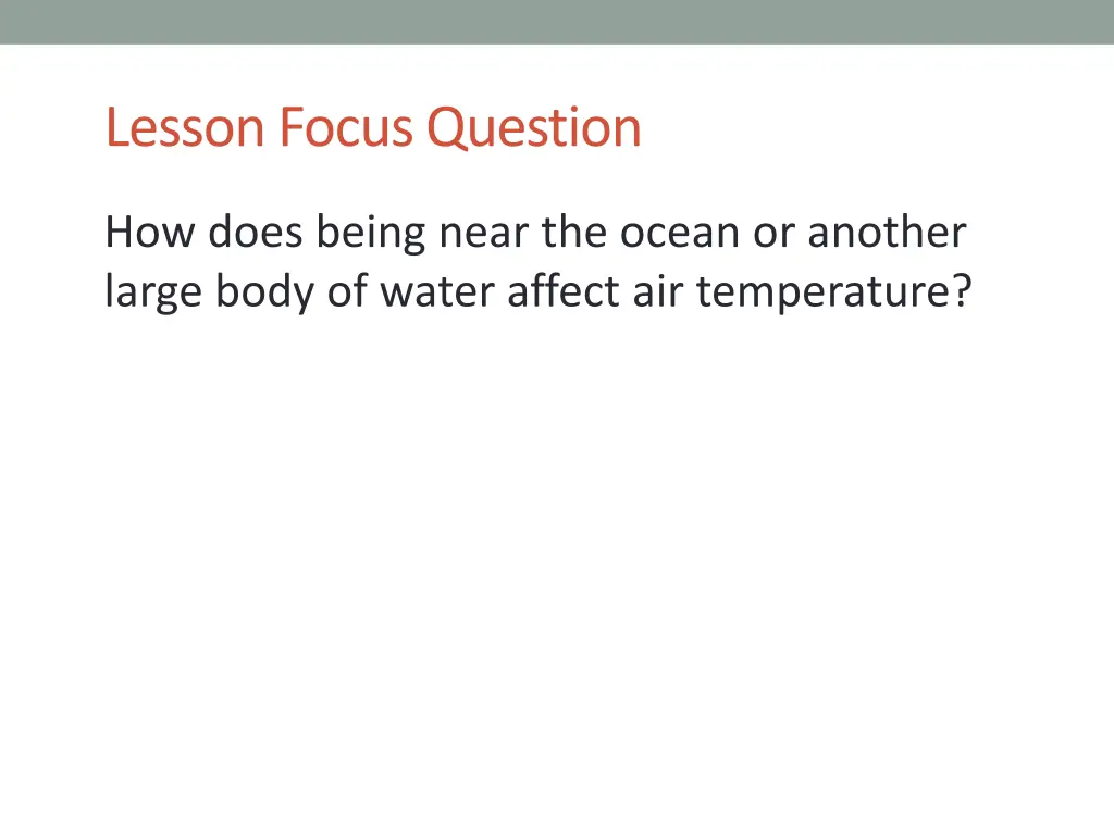 lesson focus question