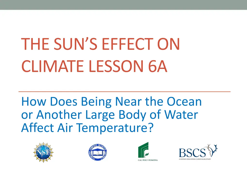 the sun s effect on climate lesson 6a