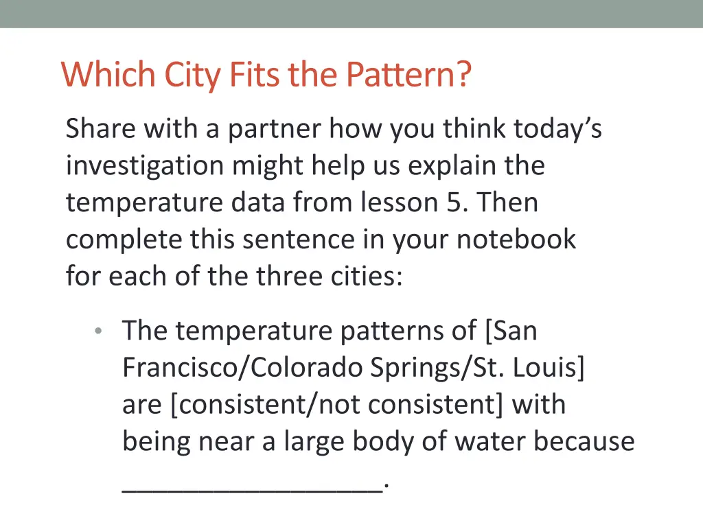 which city fits the pattern