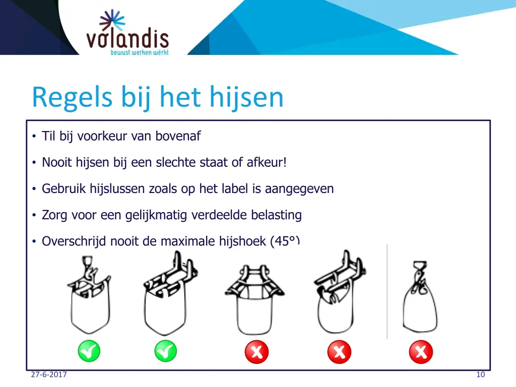 regels bij het hijsen
