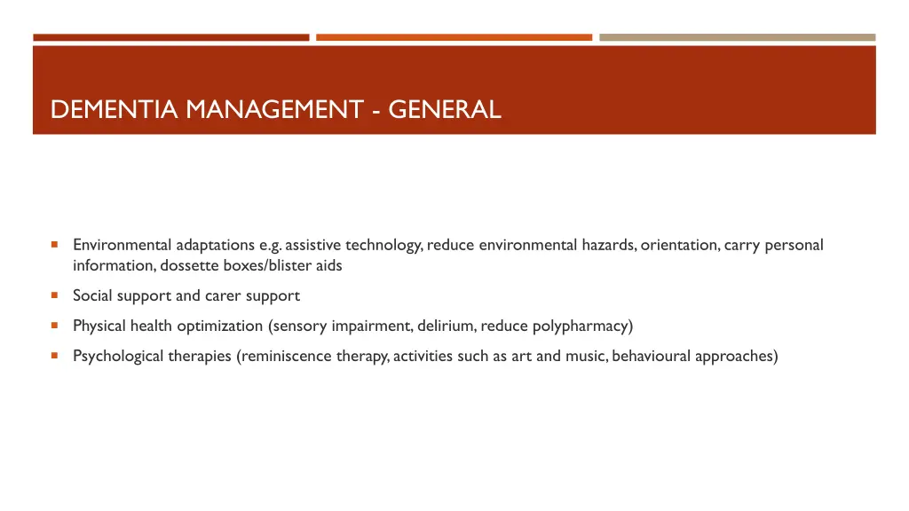 dementia management general