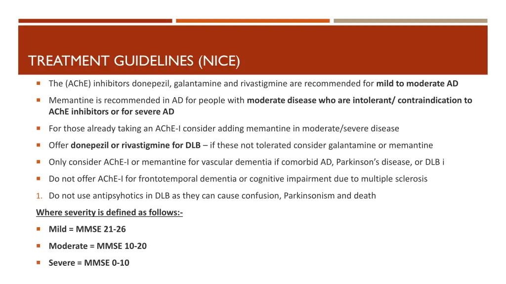 treatment guidelines nice