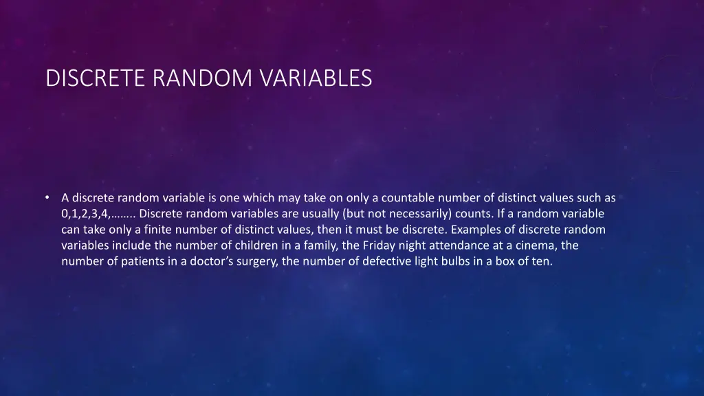 discrete random variables