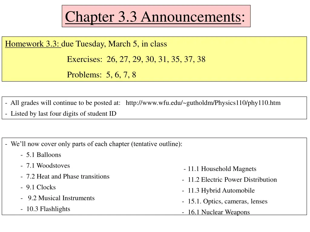 chapter 3 3 announcements