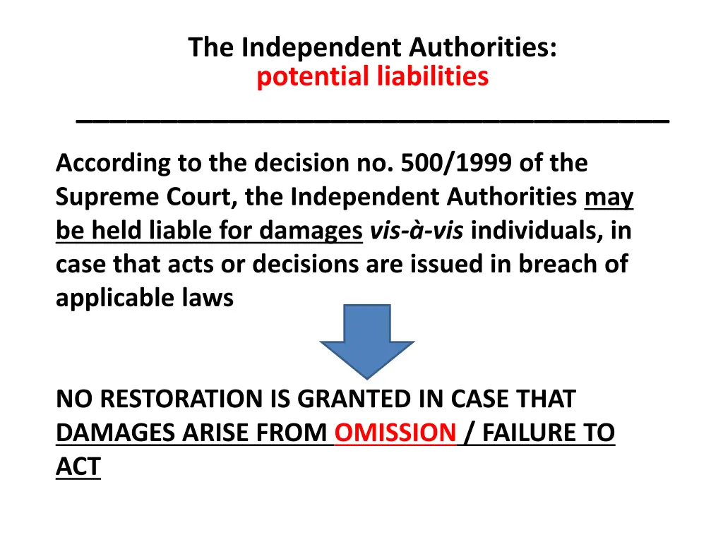 the independent authorities potential liabilities