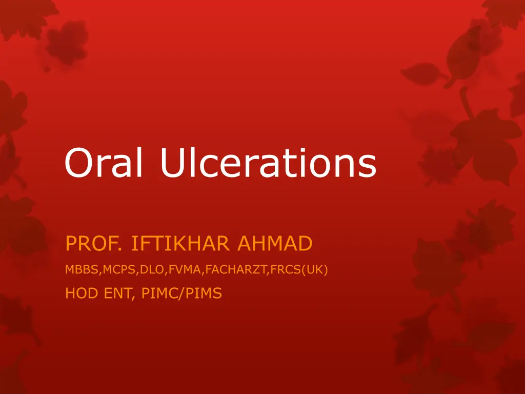 oral ulcerations