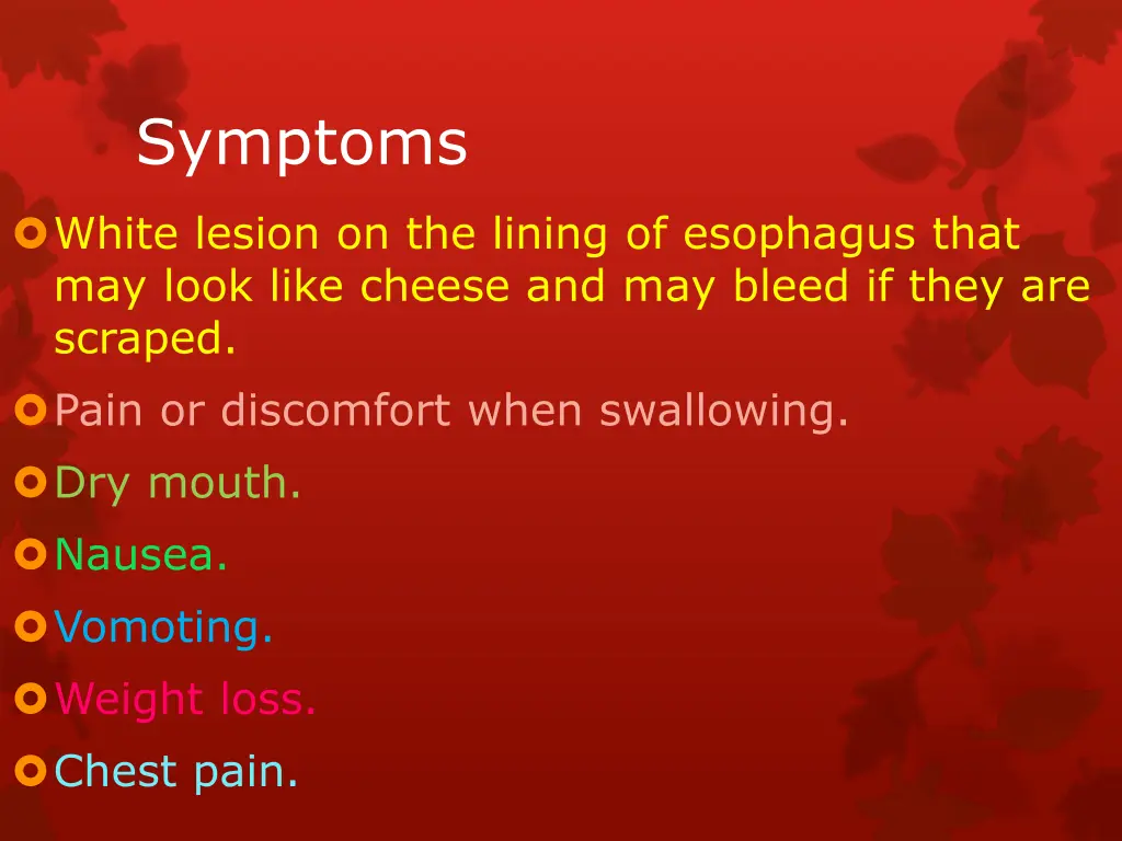 symptoms