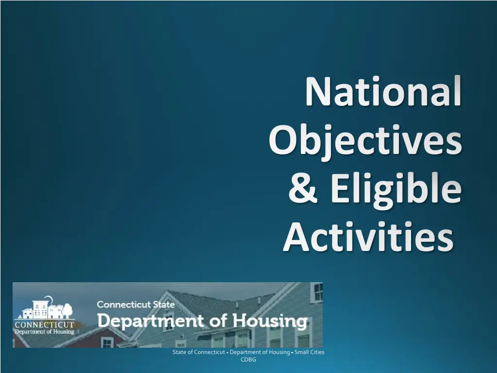 national objectives eligible activities