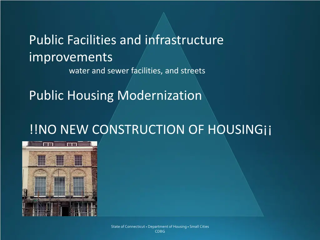 public facilities and infrastructure improvements