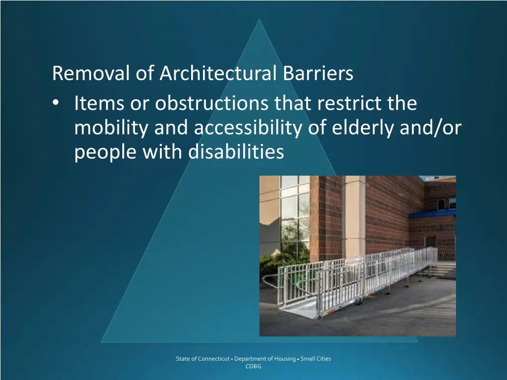 removal of architectural barriers items
