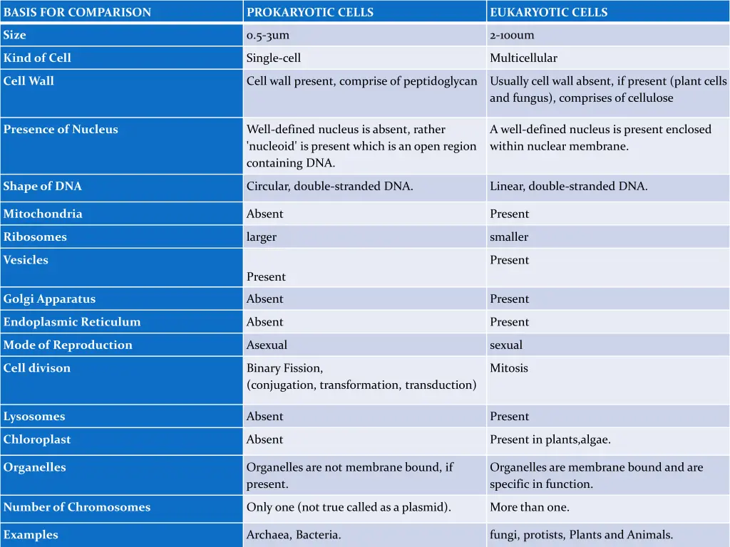basis for comparison