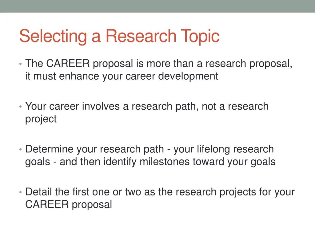 selecting a research topic