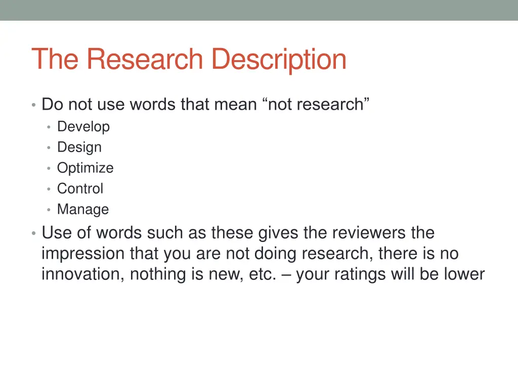 the research description