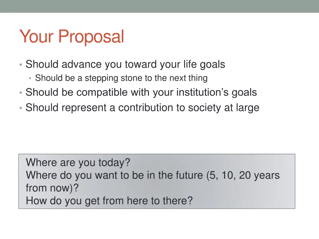 your proposal
