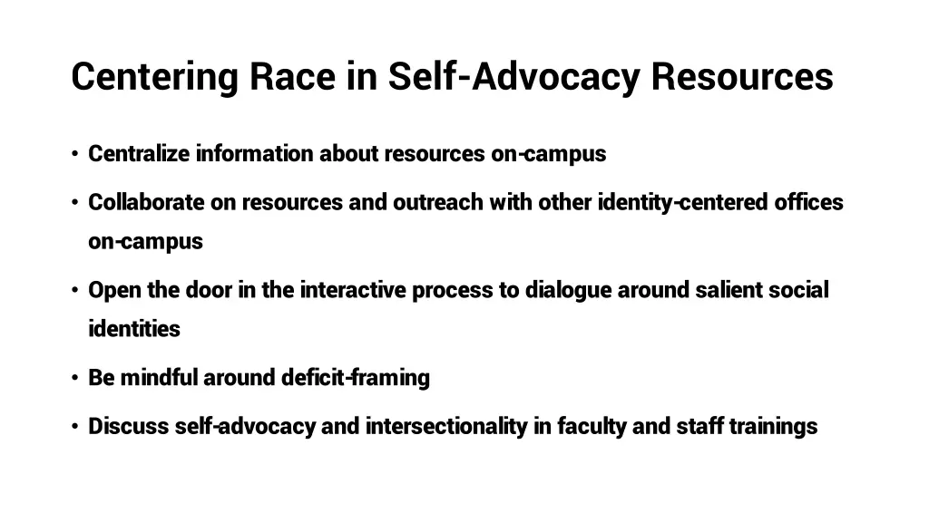 centering race in self advocacy resources