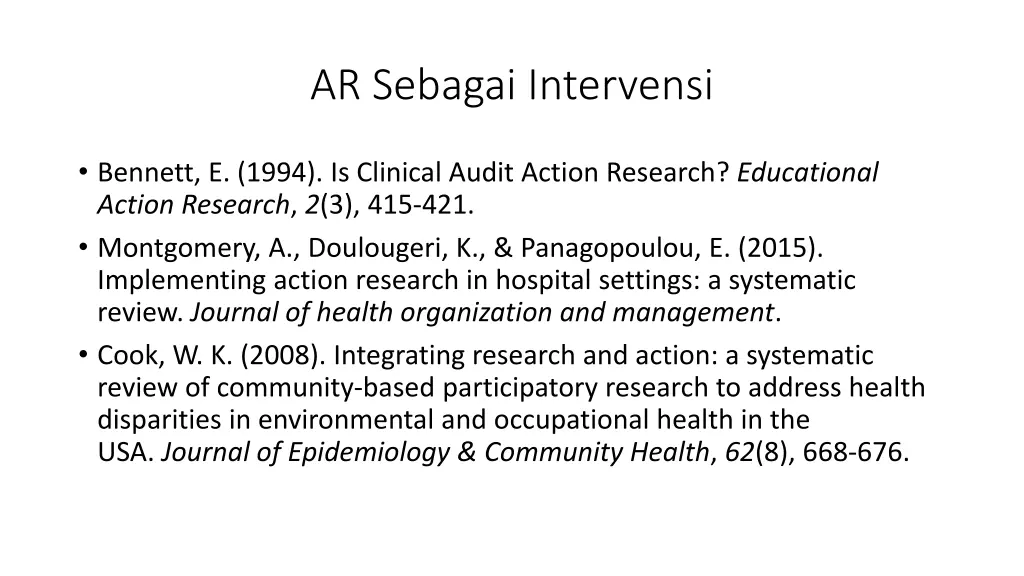 ar sebagai intervensi