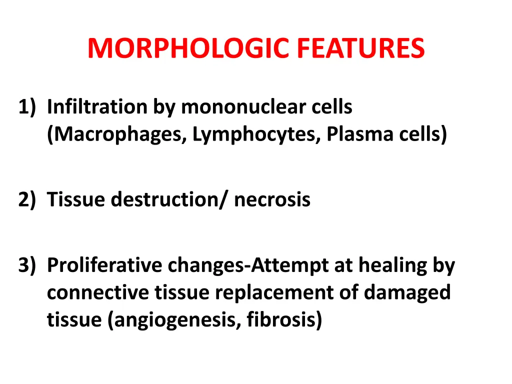 morphologic features