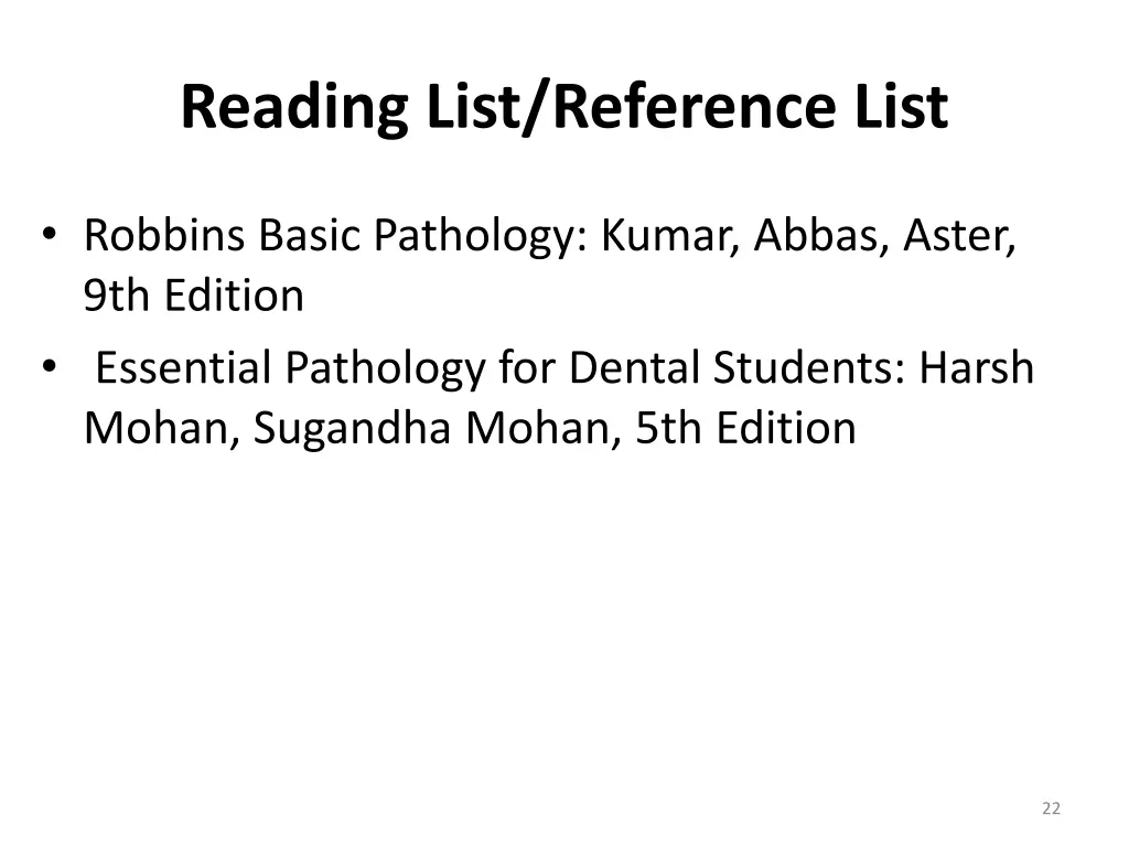reading list reference list