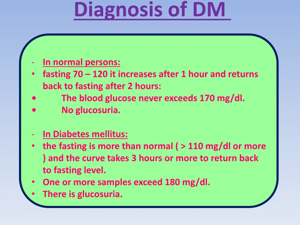 diagnosis of dm 3