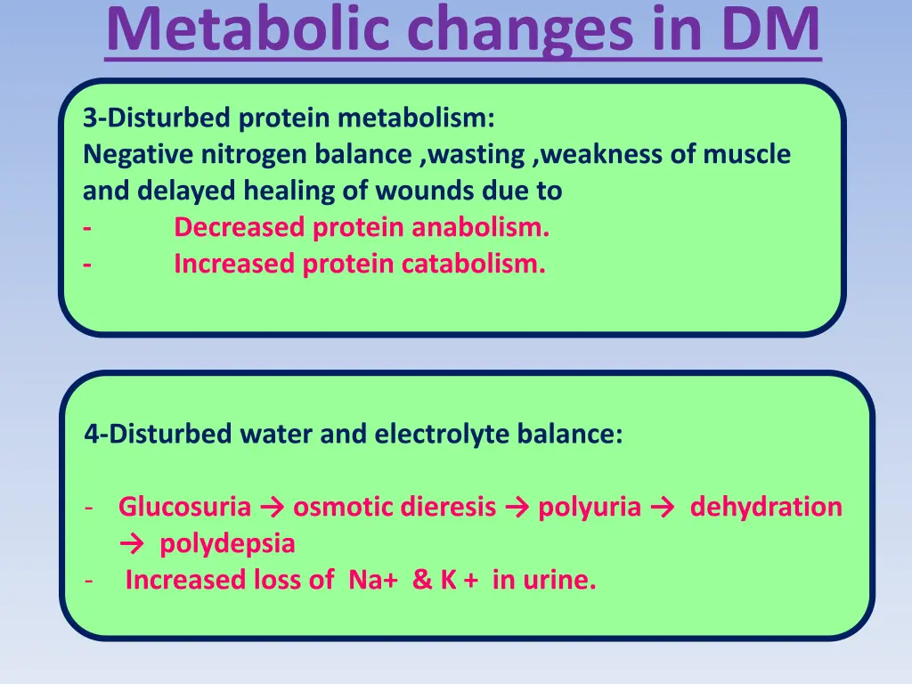 metabolic changes in dm 1