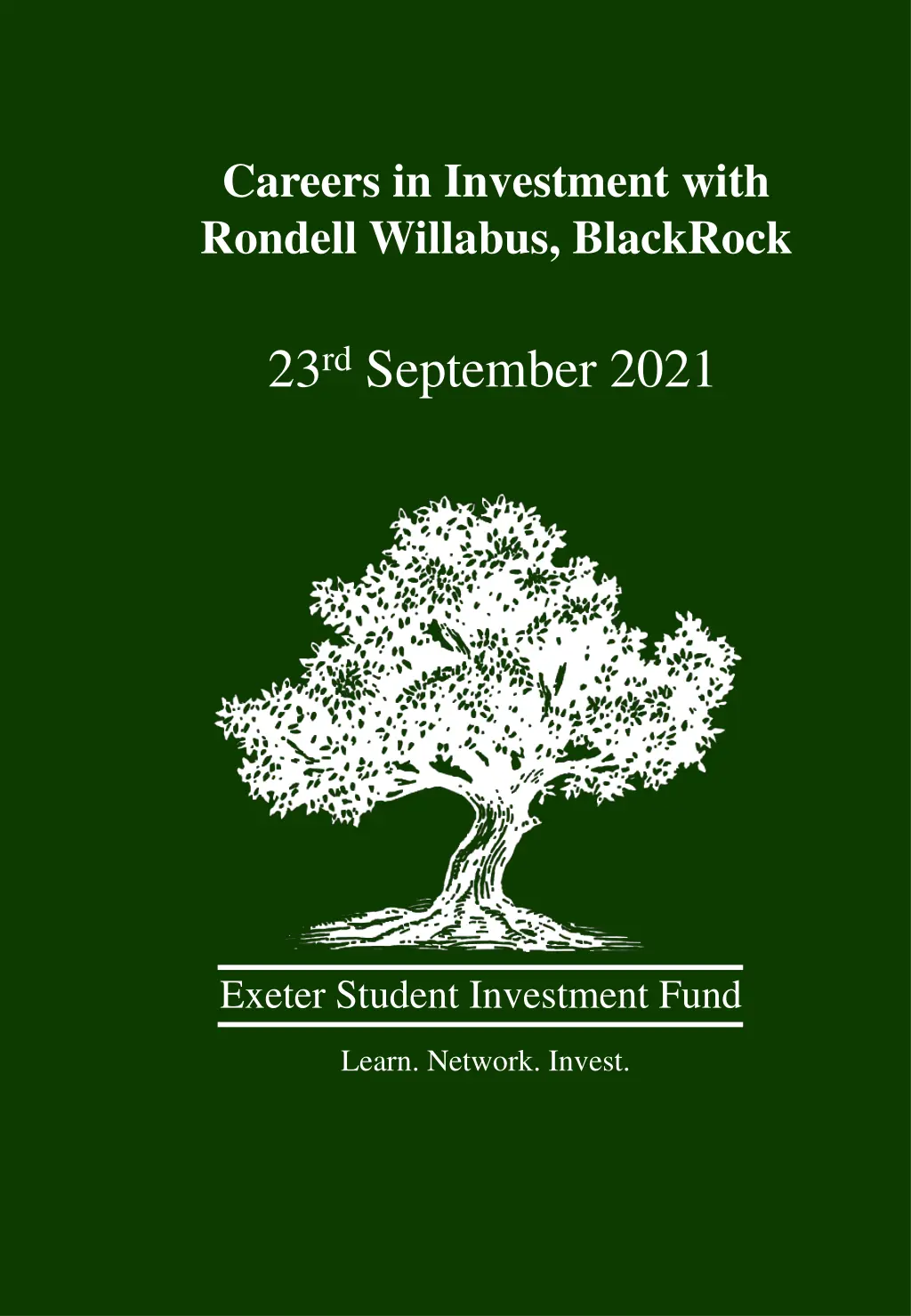 careers in investment with rondell willabus