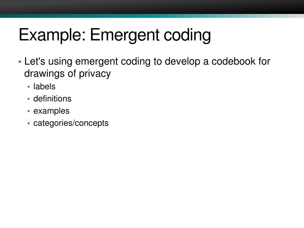 example emergent coding
