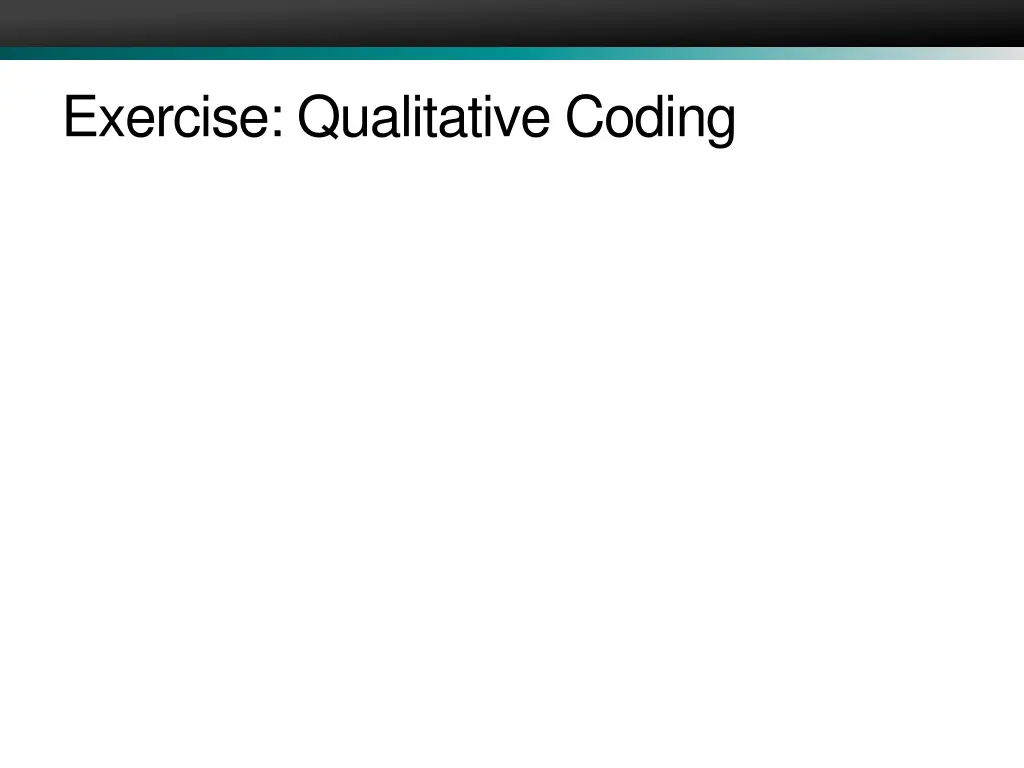 exercise qualitative coding
