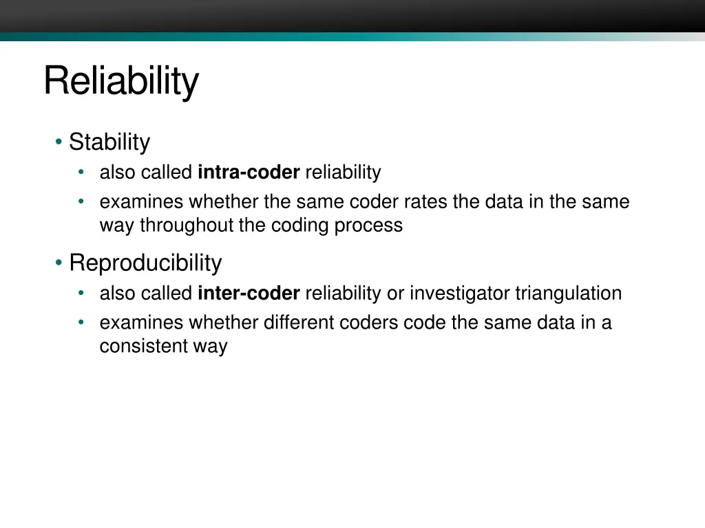 reliability