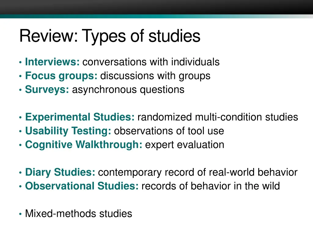 review types of studies