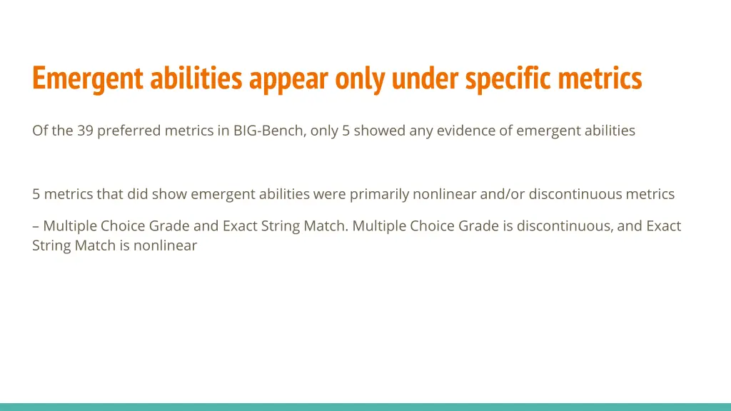 emergent abilities appear only under specific