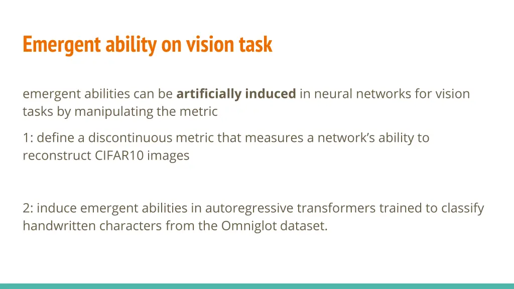 emergent ability on vision task