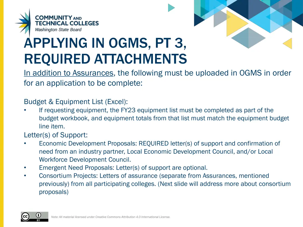 applying in ogms pt 3 required attachments