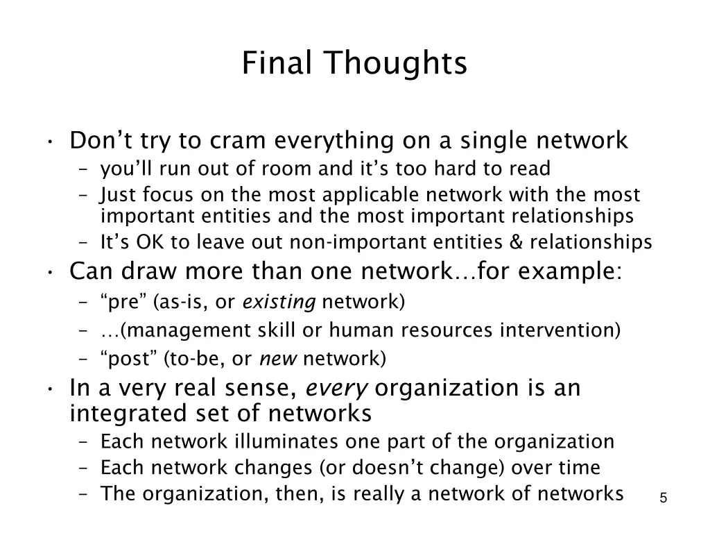 final thoughts