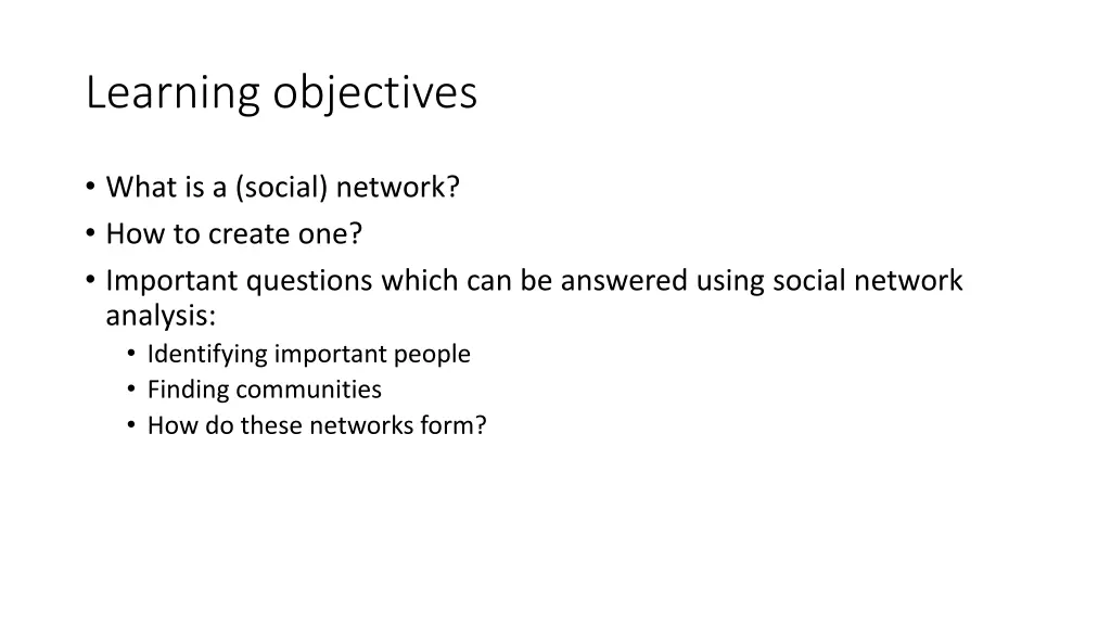 learning objectives