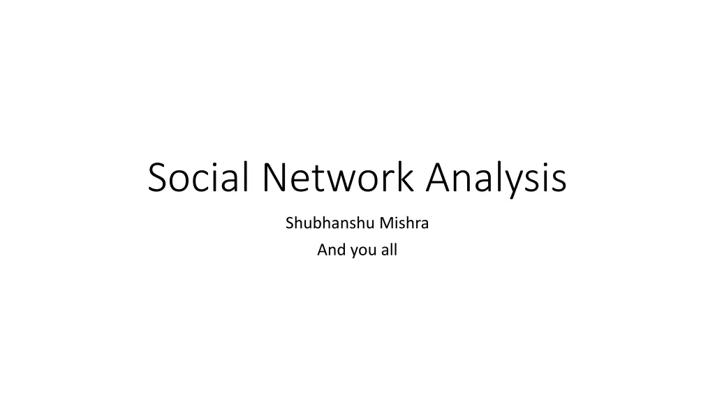 social network analysis