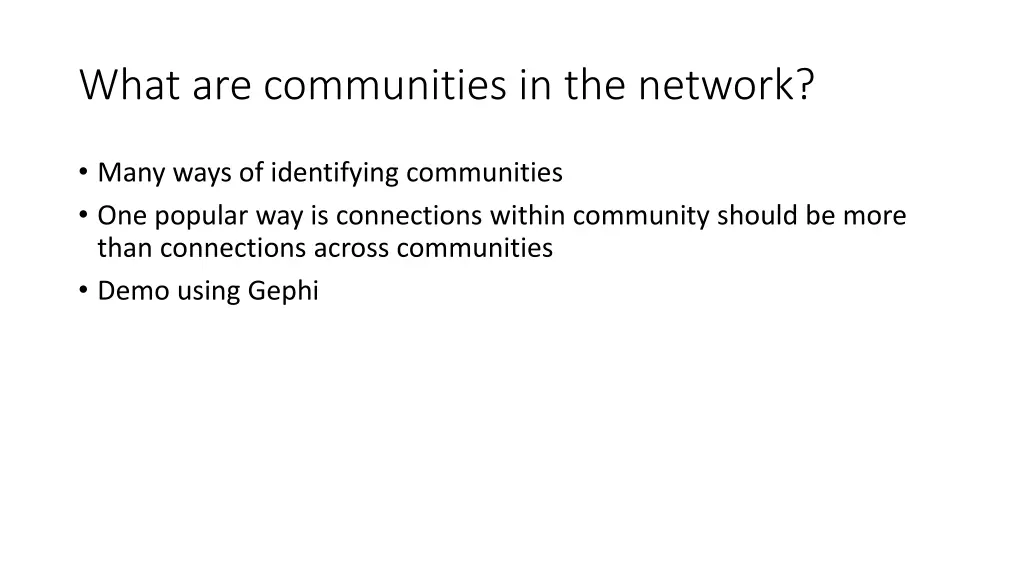what are communities in the network