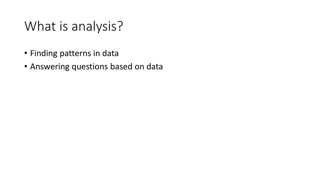 what is analysis