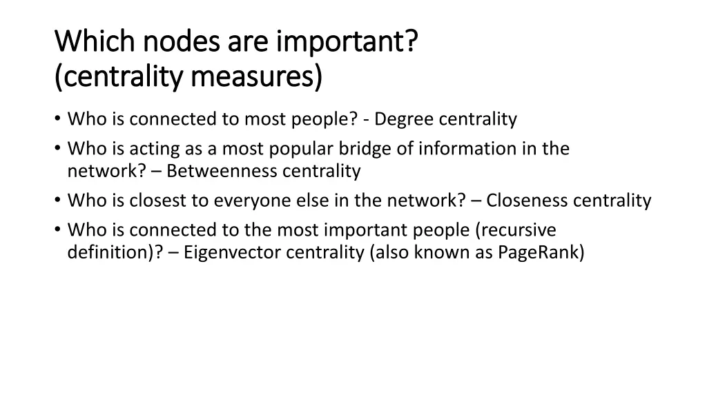 which nodes are important which nodes