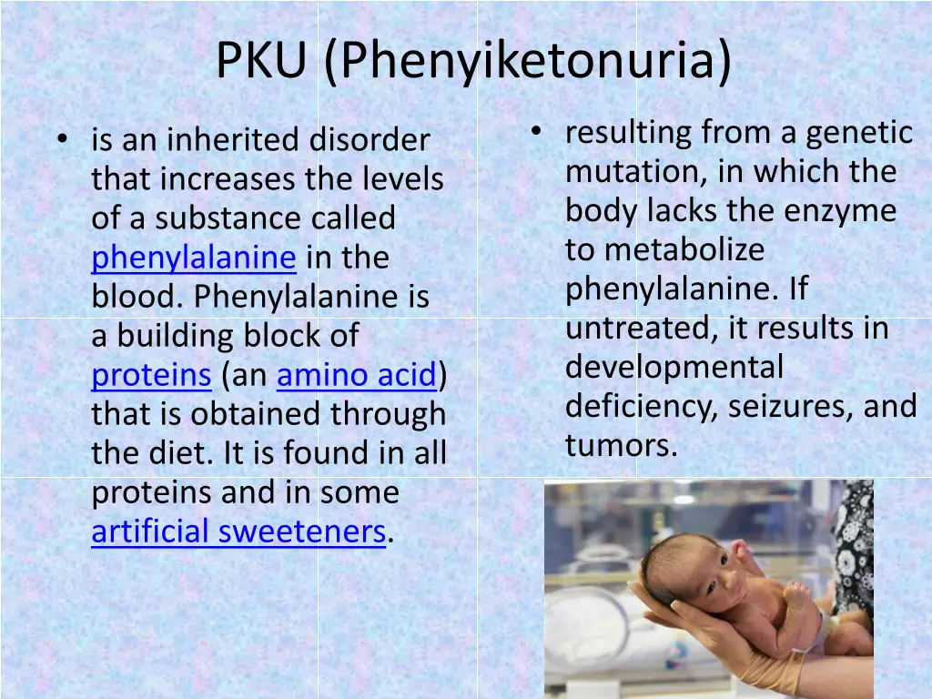 pku phenyiketonuria