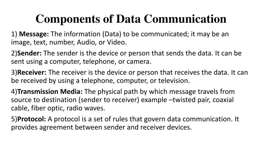 components of data communication 1