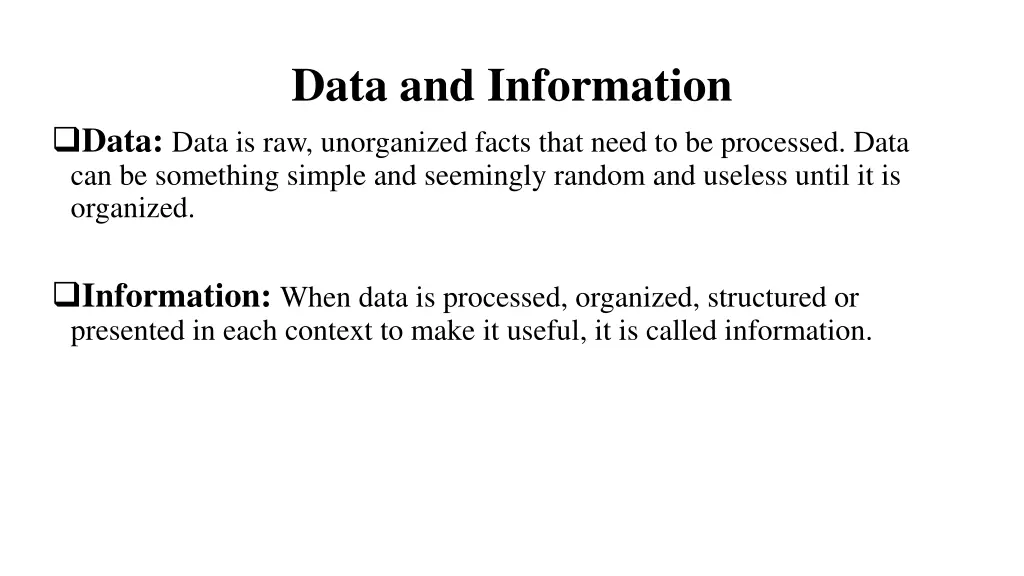 data and information