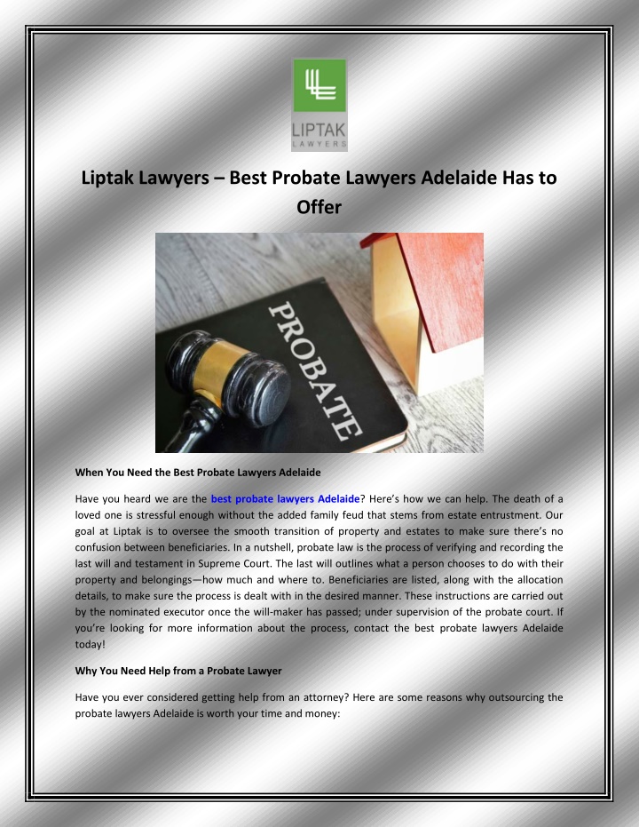 liptak lawyers best probate lawyers adelaide
