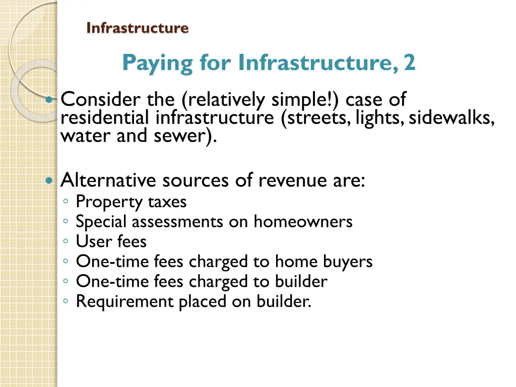 infrastructure paying for infrastructure 2