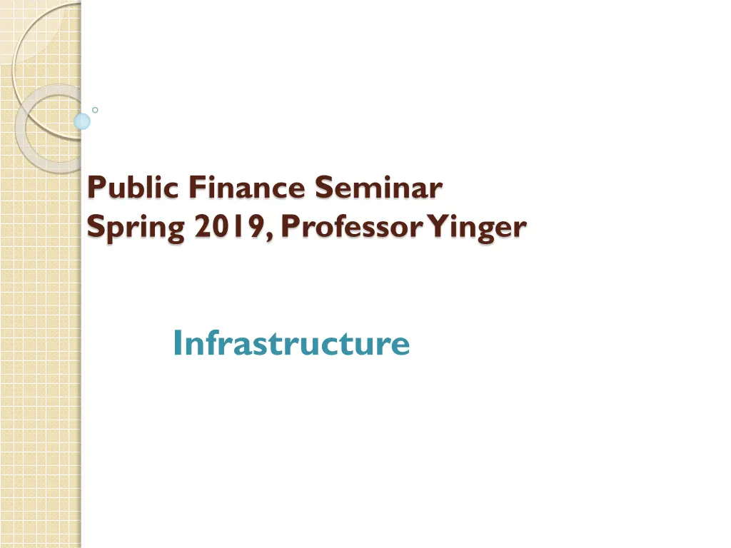 public finance seminar spring 2019 professor