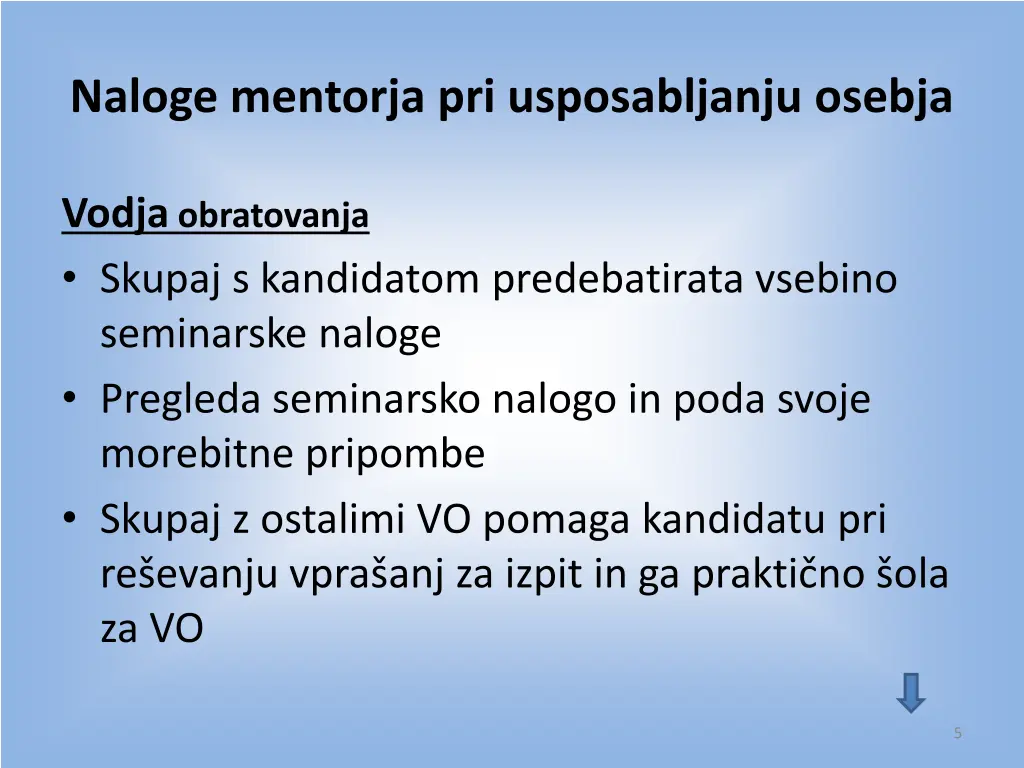 naloge mentorja pri usposabljanju osebja 1