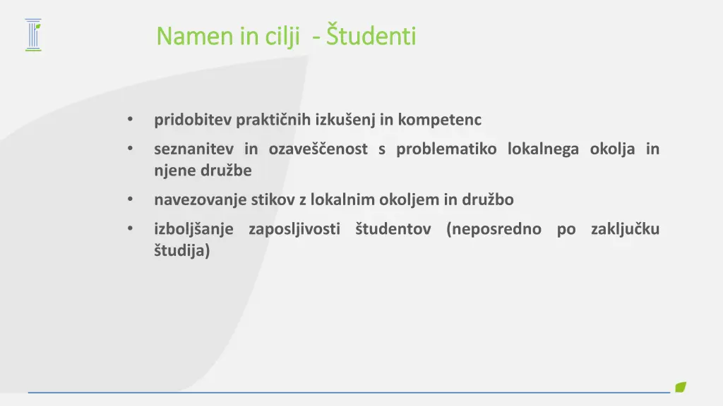 namen in cilji namen in cilji tudenti