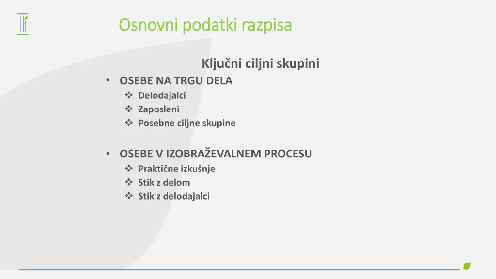 osnovni podatki razpisa osnovni podatki razpisa
